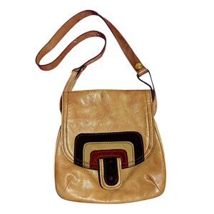 Vintage Mantessa Leather Bag Boho Shoulder Suede Accents Made in Italy Handmade